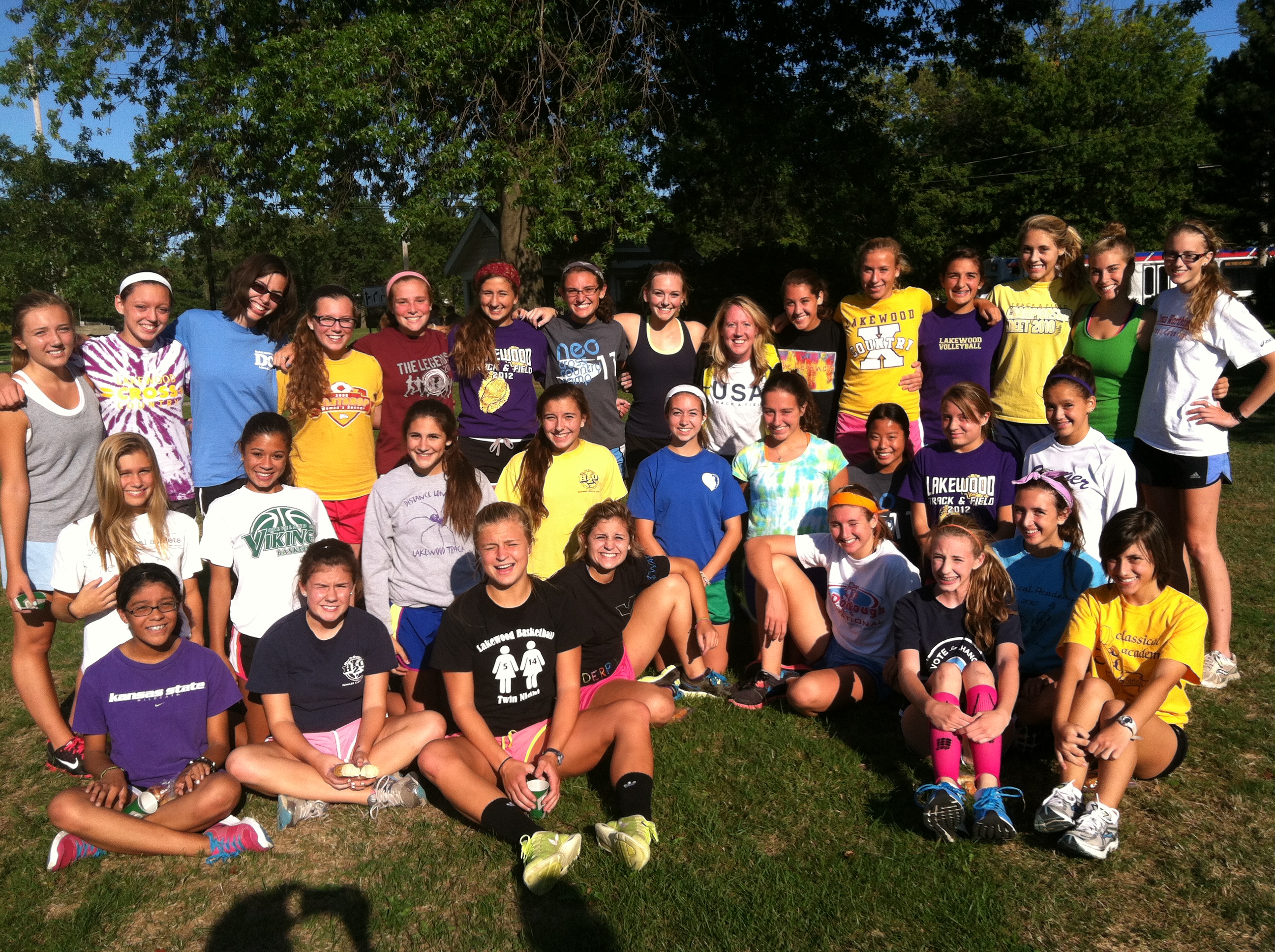The 2012 LHS Girls XC Team with mentor and role model Michelle Sikes