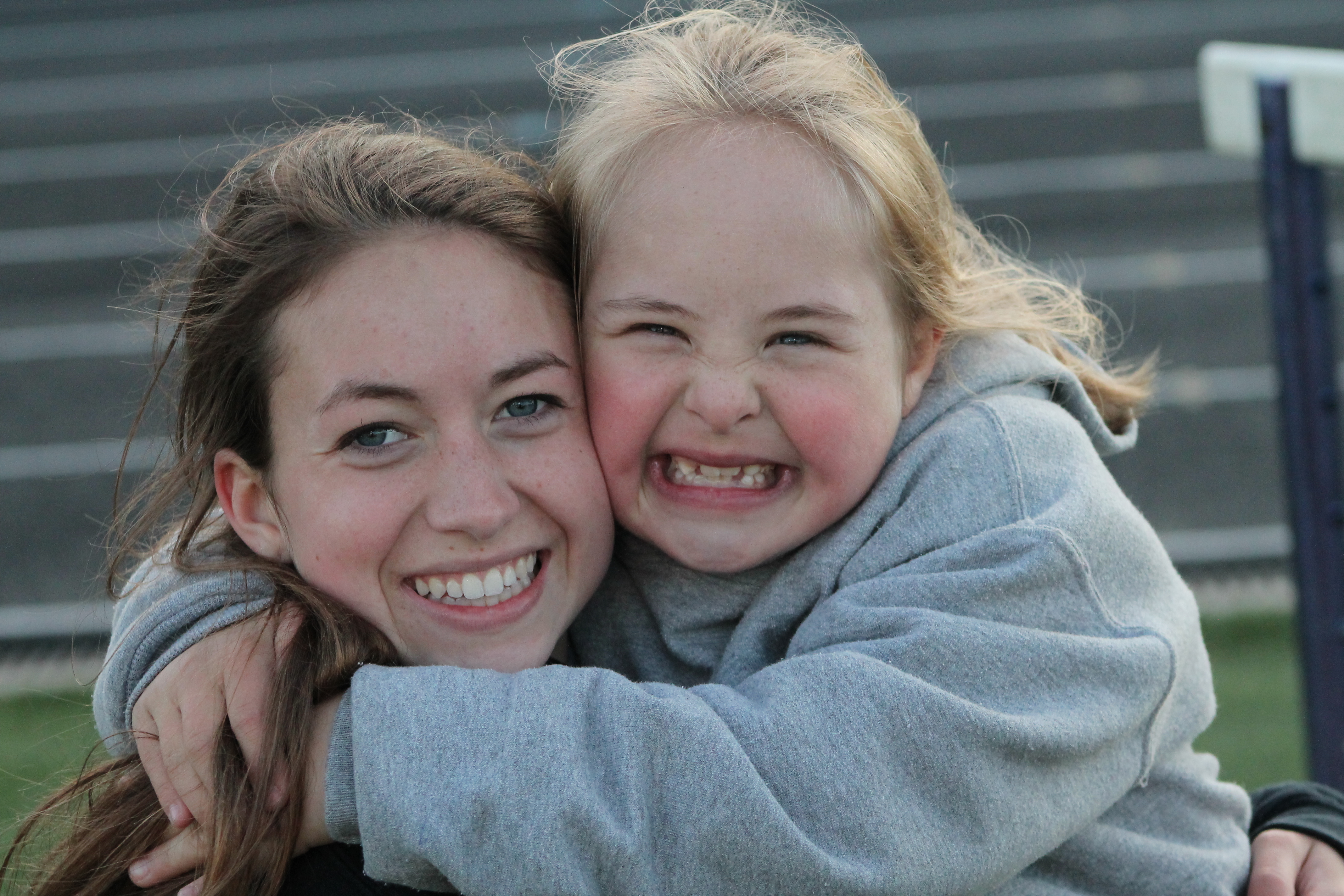 Grace Latham is all smiles after qualifying in the 3200m run with our future Running Ranger Kellyn Donahoe