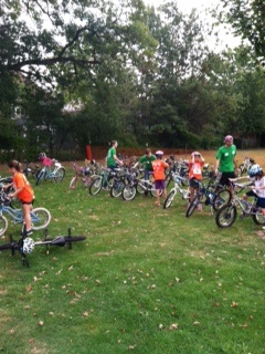 The run to bike transition portion of the Flyathlon.