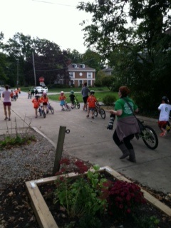 Off for a fun, heart-healthy bike ride through portions of Lakewood, then back to the park for another run to the finish.