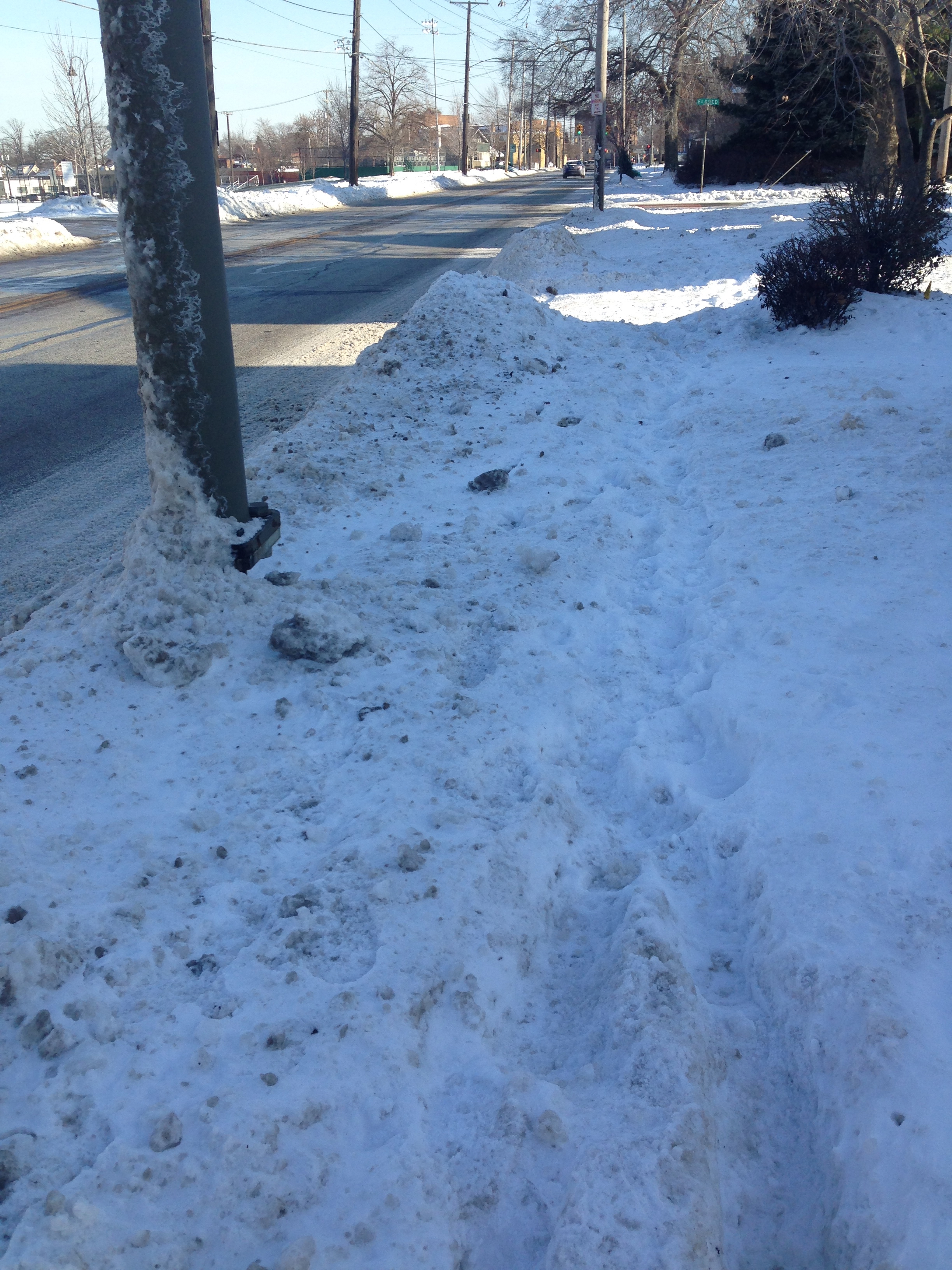Across from Harding Middle School…not good! That's a lot of snow to trudge through.
