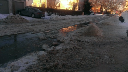 Trying to back out of the driveway and get off of Athens was next to impossible for the residents. Several neighbors got stuck on their way to work.