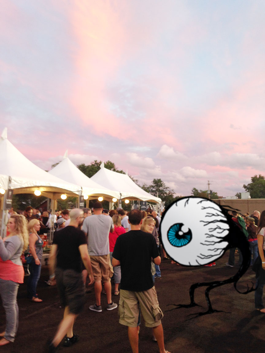 The Lakewood Observer macot Ivan mingling at the Wine and Beerfest.