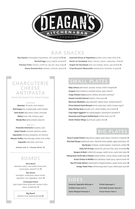Dinner Menu