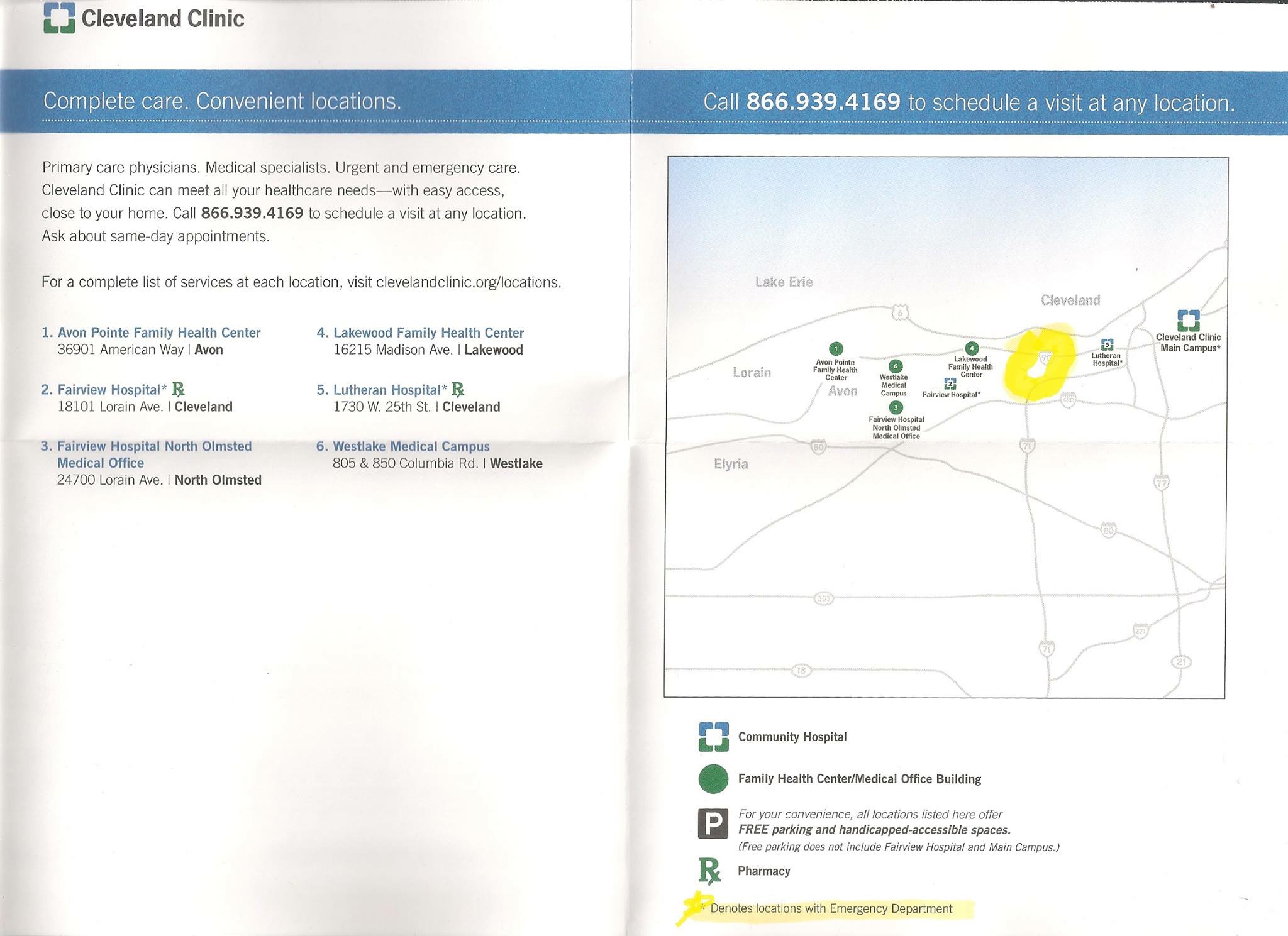 Notice NO emergency room in Lakewood