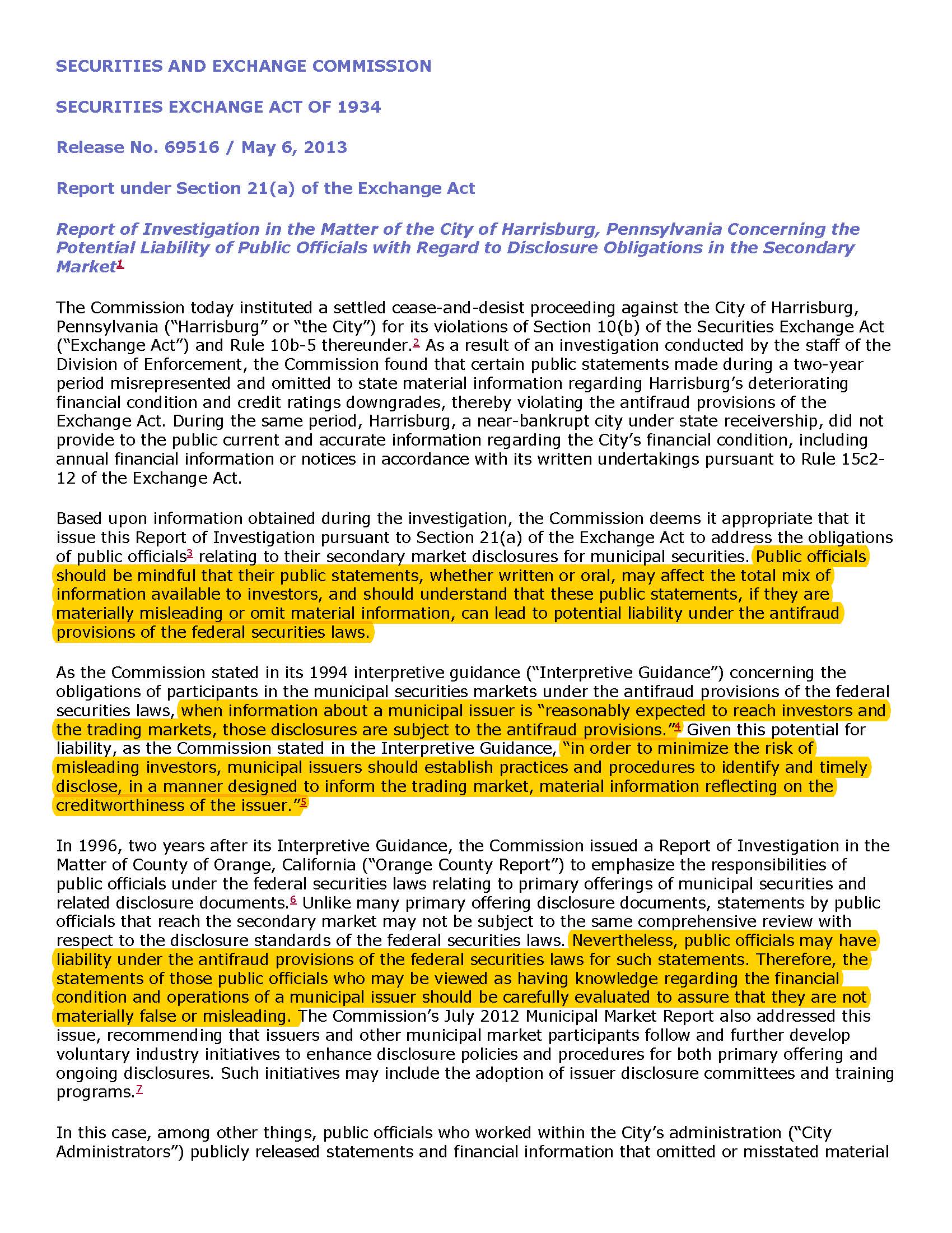 U.S. SEC City of Harrisburg Release 2013 1.jpg