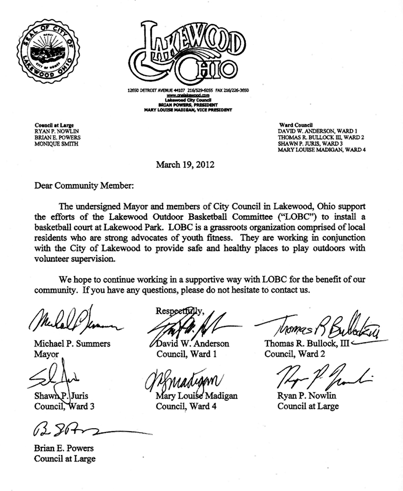 LOBC letter of support